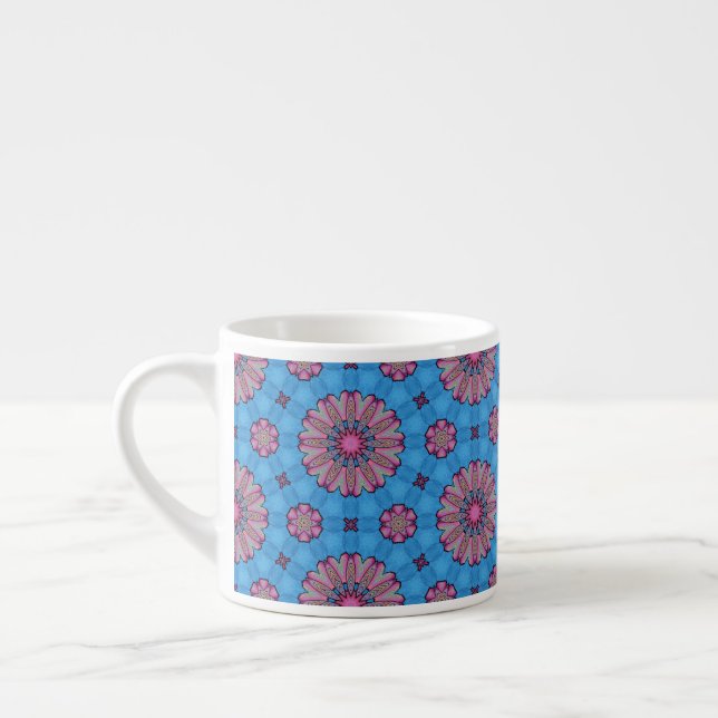 Pink Floral Boho Espresso Cup (Left)