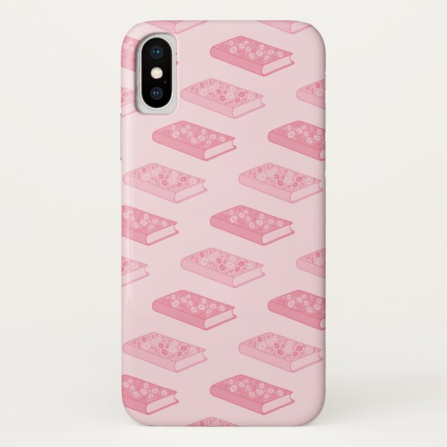 Pink Floral Books Case-Mate iPhone Case (Back)