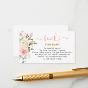 Pink Floral Books for Baby Card