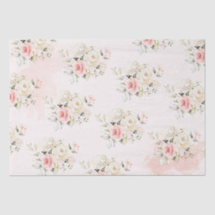 Pink Floral Botanical 75th Birthday Party Tissue Paper
