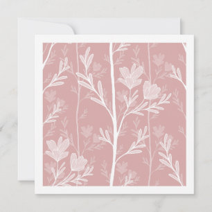 Pink Floral Botanical A Quiet Journey Art Card
