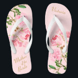 Pink Floral Botanical Mother of Bride Wedding Flip Flops<br><div class="desc">These personalised Pink Floral Botanical Mother of Bride Wedding flip flops feature an elegant aesthetic design of pink peony flowers watercolor painting. The beautiful flip flops are a memorable gift for wedding party members: bride, bridesmaids, mother of the bride, maid of honour... They will add a stylish dose of glam to your wedding...</div>