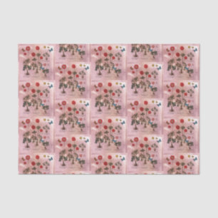 Pink Floral Botanical Tissue Paper