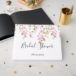 PINK FLORAL BOTANICAL WEDDING BRIDAL SHOWER GUEST BOOK
