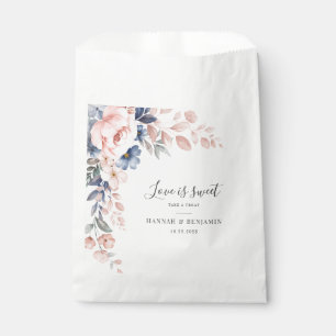 Pink Floral Botanical Wedding Reception Favour Bags