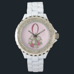 Pink Floral Bouquet Bride Wedding Bridesmaid Watch<br><div class="desc">Watch features an original marker illustration of a pretty pink floral ball wedding bouquet. Makes a great gift for the bride or bridal party!

Designer is available to create and upload custom designs to match the colours and themes of your wedding--click "Ask this Designer" to begin the design process!</div>