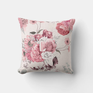 Pink Floral Bouquet Cushion