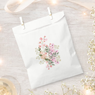 Pink Floral Bouquet Favour Bags