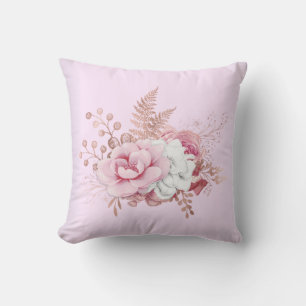 Pink floral bouquet Hampton pillow