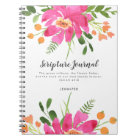 Pink Floral Bouquet Personalised Scripture Journal
