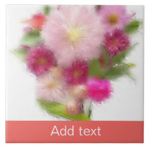 Pink Floral Bouquet Tile