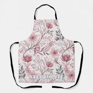 Pink Floral Bouquet with Berry Accents Apron