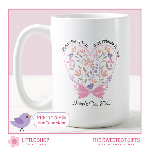 Pink Floral Bouquet with Bow Mother's Day Coffee Mug