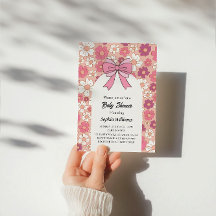 Pink Floral Bow Baby Shower – Girl Baby Shower  