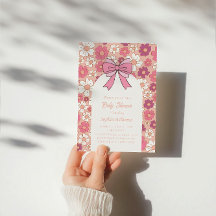 Pink Floral Bow Baby Shower – Girl Baby Shower  