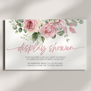 Pink Floral Bridal Baby Shower Display Shower Enclosure Card