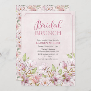 Pink Floral Bridal Shower Brunch invitation
