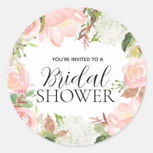 Pink Floral Bridal Shower Envelope Seal