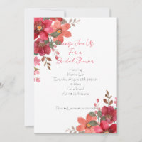 Pink floral bridal shower invitation 