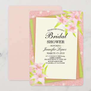 Pink Floral Bridal Shower Invitation