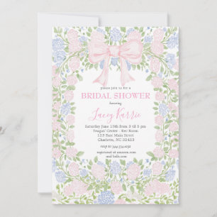 Pink Floral Bridal Shower Invitation