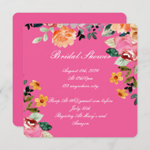 PINK FLORAL BRIDAL SHOWER INVITATION