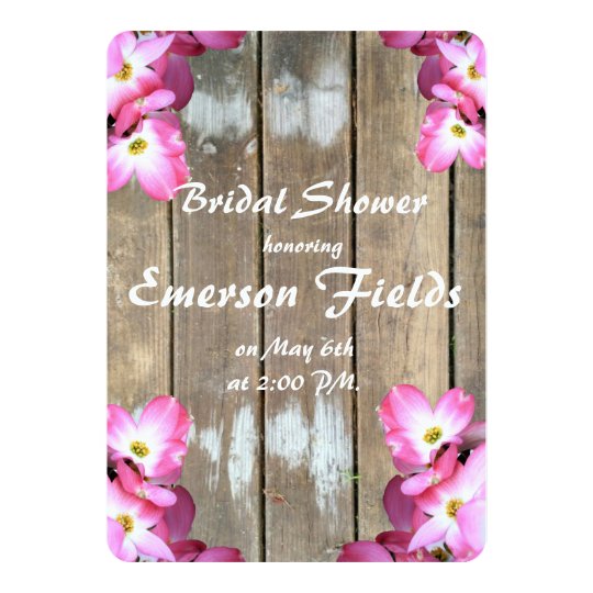 Pink Floral Bridal Shower Invitation