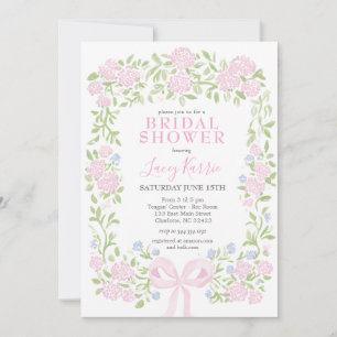 Pink Floral Bridal Shower Invitation