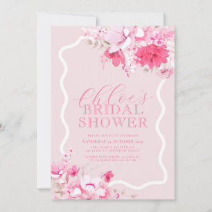 Pink Floral Bridal Shower Invitation - Keira