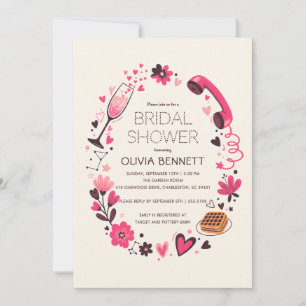 Pink Floral Bridal Shower Invitations