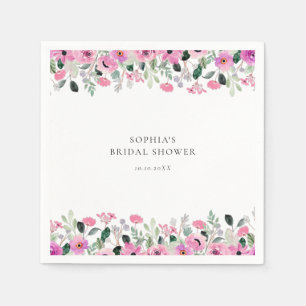 Pink Floral Bridal Shower Napkin