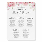 Pink Floral Bridal Shower Seating Chart