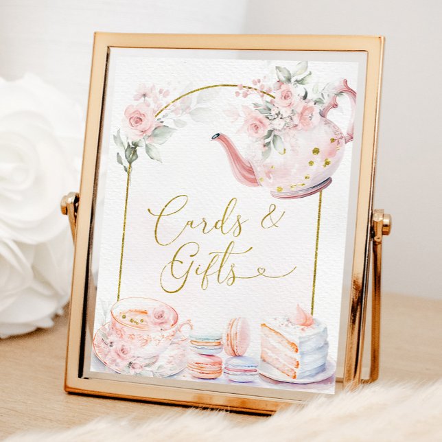 Pink Floral Bridal Shower Tea Party Cards & Gifts Poster (Creator Uploaded)