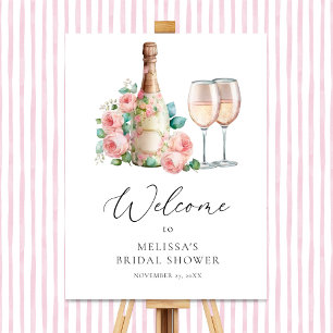 Pink Floral Bridal Shower Welcome Sign