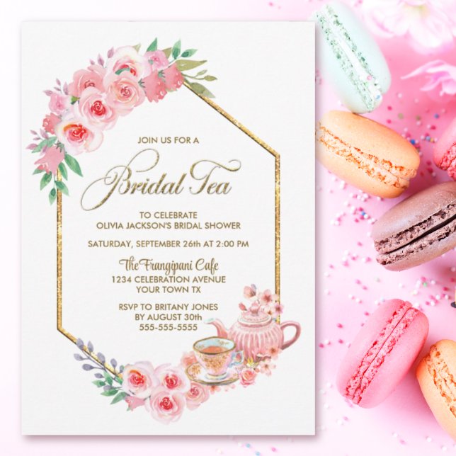 Pink Floral Bridal Tea Bridal Shower Invitation (Creator Uploaded)