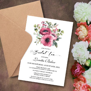 Pink Floral Bridal Tea Invitation