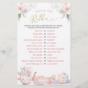 Pink Floral Bridal Tea Party Custom Games