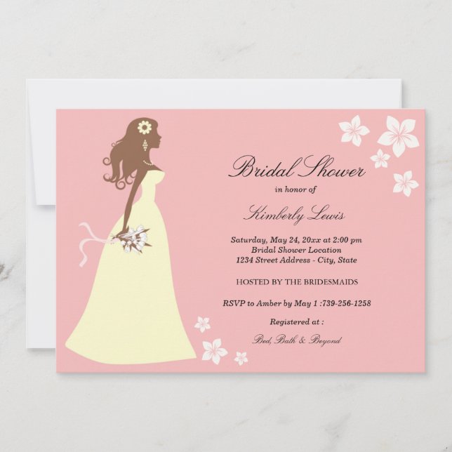 Pink Floral Bride | Bridal Shower Invitation (Front)