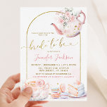 Pink Floral Bride to Be Bridal Shower Tea Party Invitation<br><div class="desc">Pink Floral Bride to Be Bridal Shower Tea Party Invitation</div>