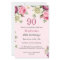 Pink Floral | Budget 90th Birthday Invitation