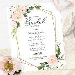 Pink Floral Budget Bridal Shower Invitation<br><div class="desc">Elegant pink blush floral affordable bridal shower 4.5”x5.6” invitations. PLEASE NOTE: The envelopes are NOT INCLUDE; matching A7 envelopes are available to be purchase separately.</div>