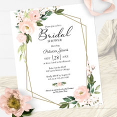 Pink Floral Budget Bridal Shower Invitation at Zazzle