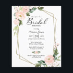 Pink Floral Budget Bridal Shower Invitation<br><div class="desc">Elegant pink blush floral affordable bridal shower 4.5”x5.6” invitations. PLEASE NOTE: The envelopes are NOT INCLUDE; matching A7 envelopes are available to be purchase separately.</div>