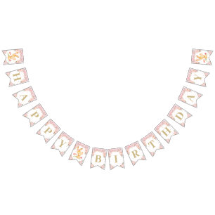 Pink Floral Bunny Rabbit Birthday Baby Shower Bunting