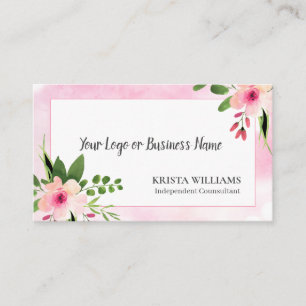 Pink Floral Business Card