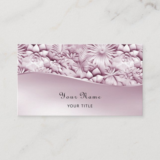 Pink Floral Business Card (Front)