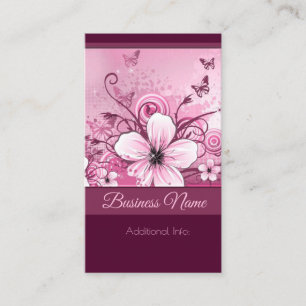 Pink Floral Business Card 2