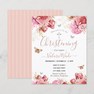 Pink Floral Butterflies Christening Budget