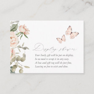 Pink Floral Butterfly Baby Shower Display Shower Enclosure Card