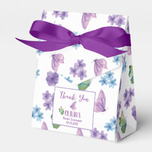Pink Floral Butterfly Girl Baby Shower Welcome Favour Box